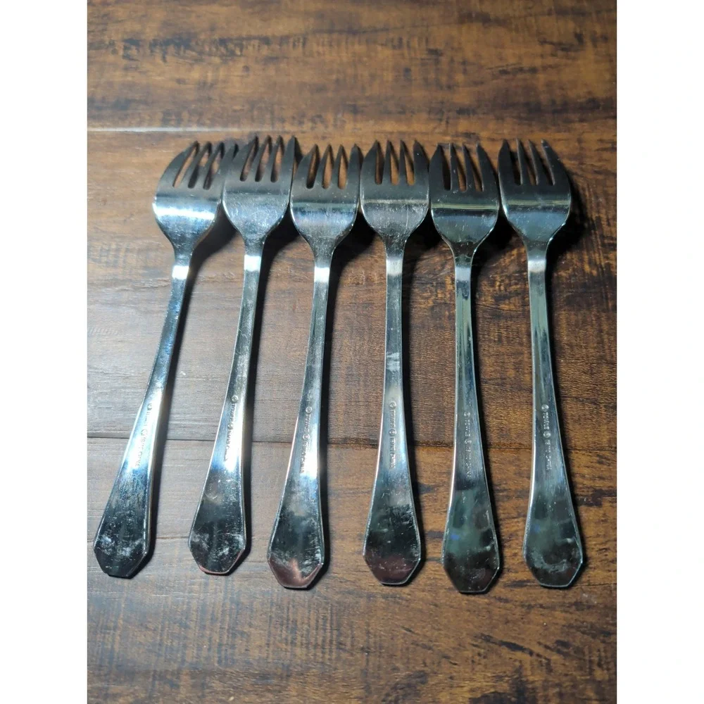 Towle 18/10 stainless TWS531 lot of 6 salad forks 7 3/8